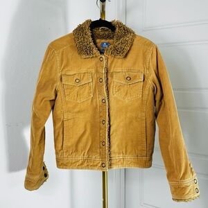 Women's‎ Vintage Y2K ALT ASO Lorelai Gilmore Girls Tan Corduroy Bomber Size M